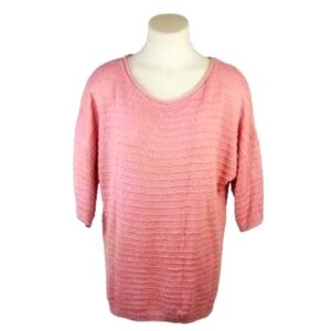 No Tag Pink Short Slv Round Neck Sweater Top Sz XL